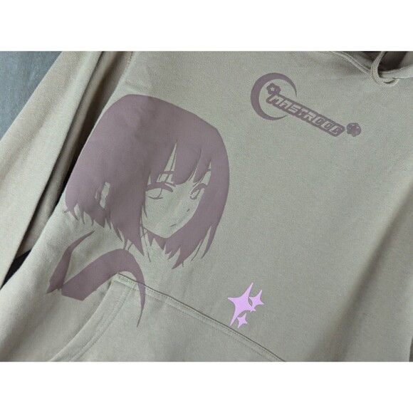 Anime Hooded Sweatshirt Independant Trading Company Brown/Pink Size S - Picture 3 of 11